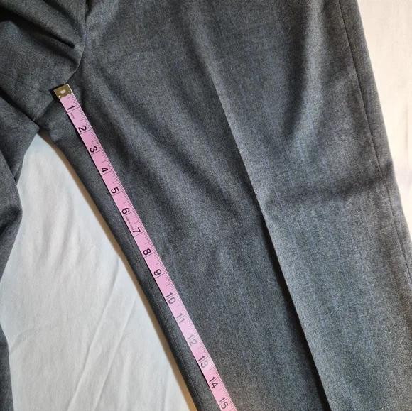 Talbots Petites Grey Blue Pinstripe Wool Blend Dress Pants Slacks Size 18P - Picture 8 of 10